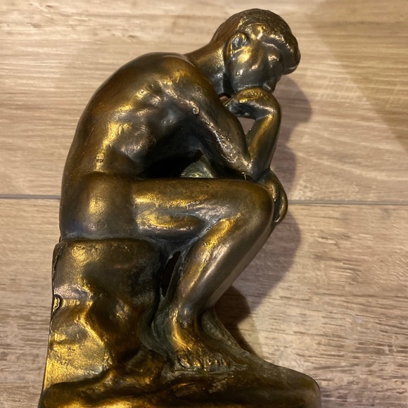 Antique Bronze Book End-Rodin The Thinker (the thinking man) - Picture 1 of 13